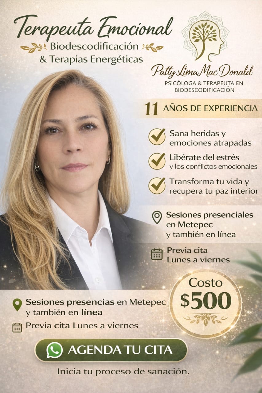 Imagen informativa de terapia emocional, biodescodificación y terapias energéticas